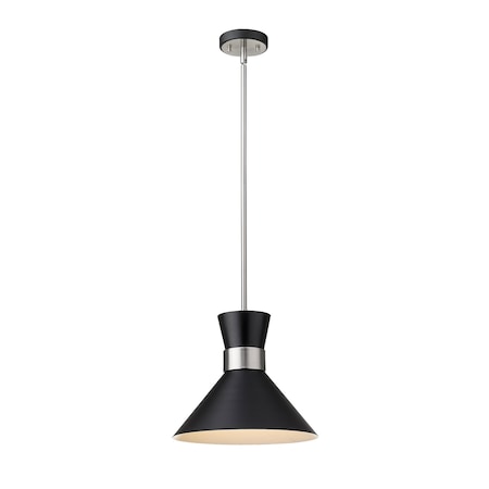 Z-Lite Soriano 1 Light Pendant, Matte Black 728P13-MB-BN